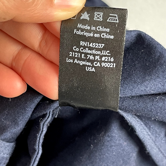 CO Essentials Poplin Dress Women Large Blue Button Front Minimalist Quiet Luxury - Picture 11 of 16